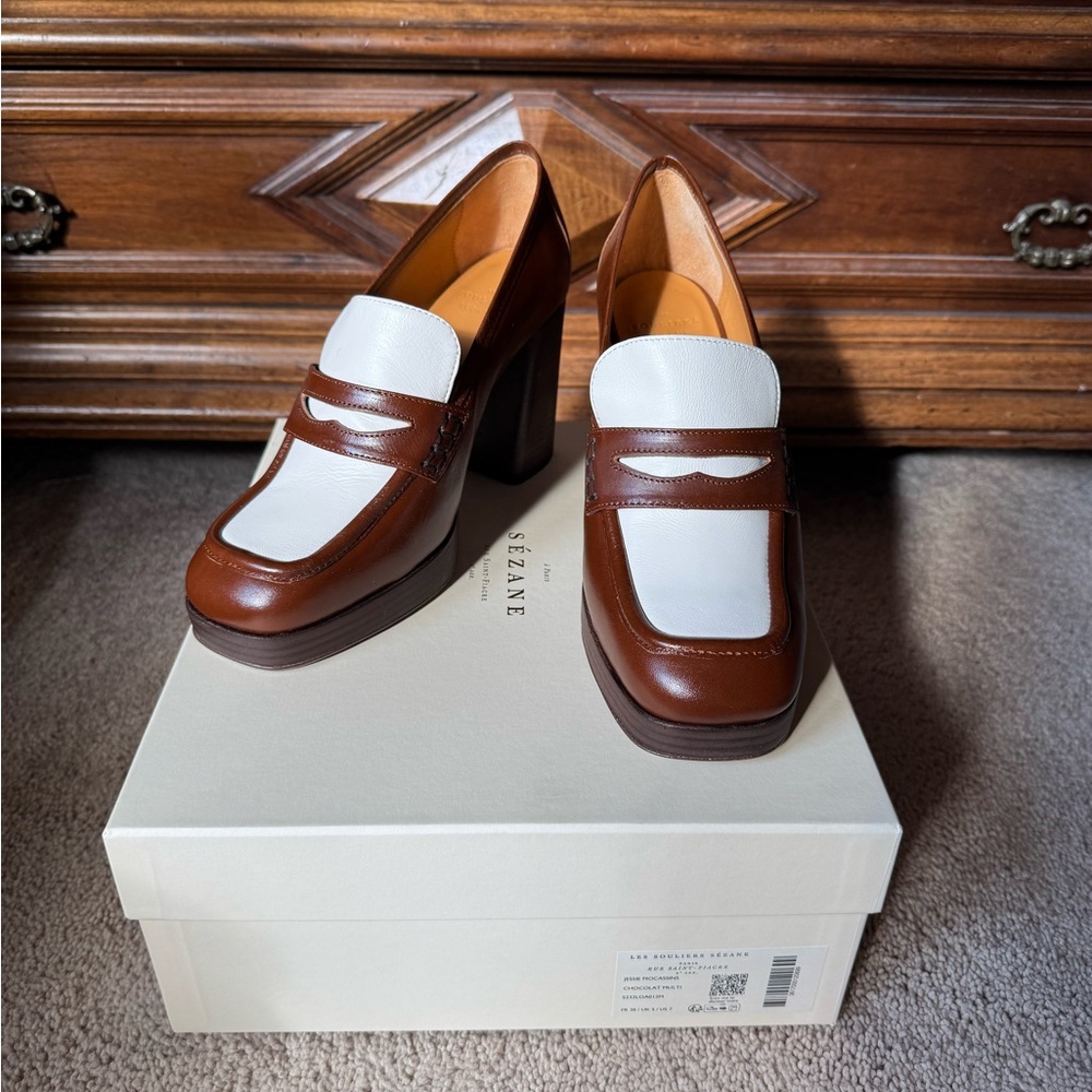 Sezane Jessie Loafers Choco Multi - Size 7 - Picture 6 of 7